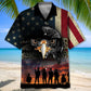American Veteran Eagle Hawaiian Shirt For Summer Celebrations, Resort Days, And Relaxed Everyday Wear