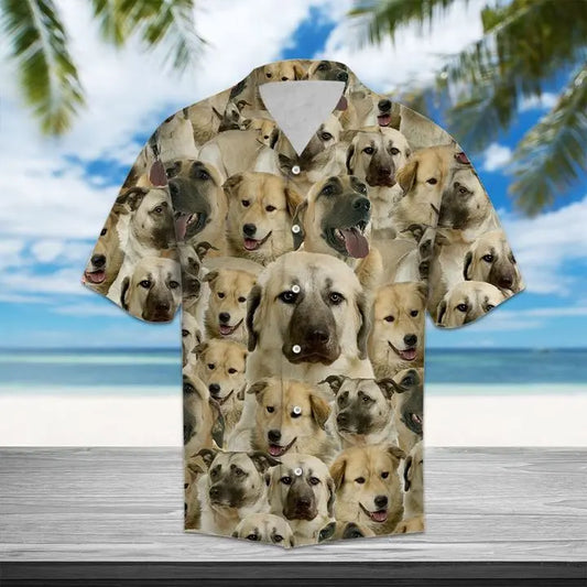 Summer Anatolian Shepherd Hawaiian Shirt For Tropical Holidays, Resort Trips, And Relaxed Coastal Style