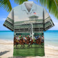 Antique Horse Racing Hawaiian Shirt For Road Trip Adventures, Resort Days, And Comfortable Everyday Wear
