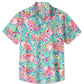 Summer Beach Coconut Tree Flamingo Vacation Hawaiian Shirt For Animal Lovers, Beach Travel, And Casual Summer Style