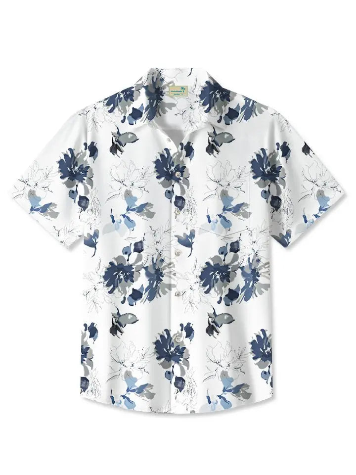 Floral Tropical Summer Plants Beach Vacation Hawaiian Shirt For Hobby Lovers, Coastal Trips, And Relaxed Everyday Wear