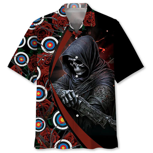 Archery Rose Hawaiian Shirt For Island Vacations, Resort Wear, And Relaxed Seasonal Style