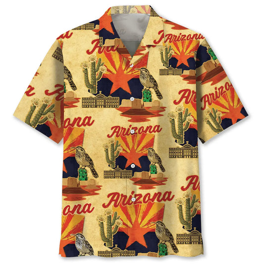 Arizona Proud Desert Hawaiian Shirt For Tropical Holiday And Vacation Outfit