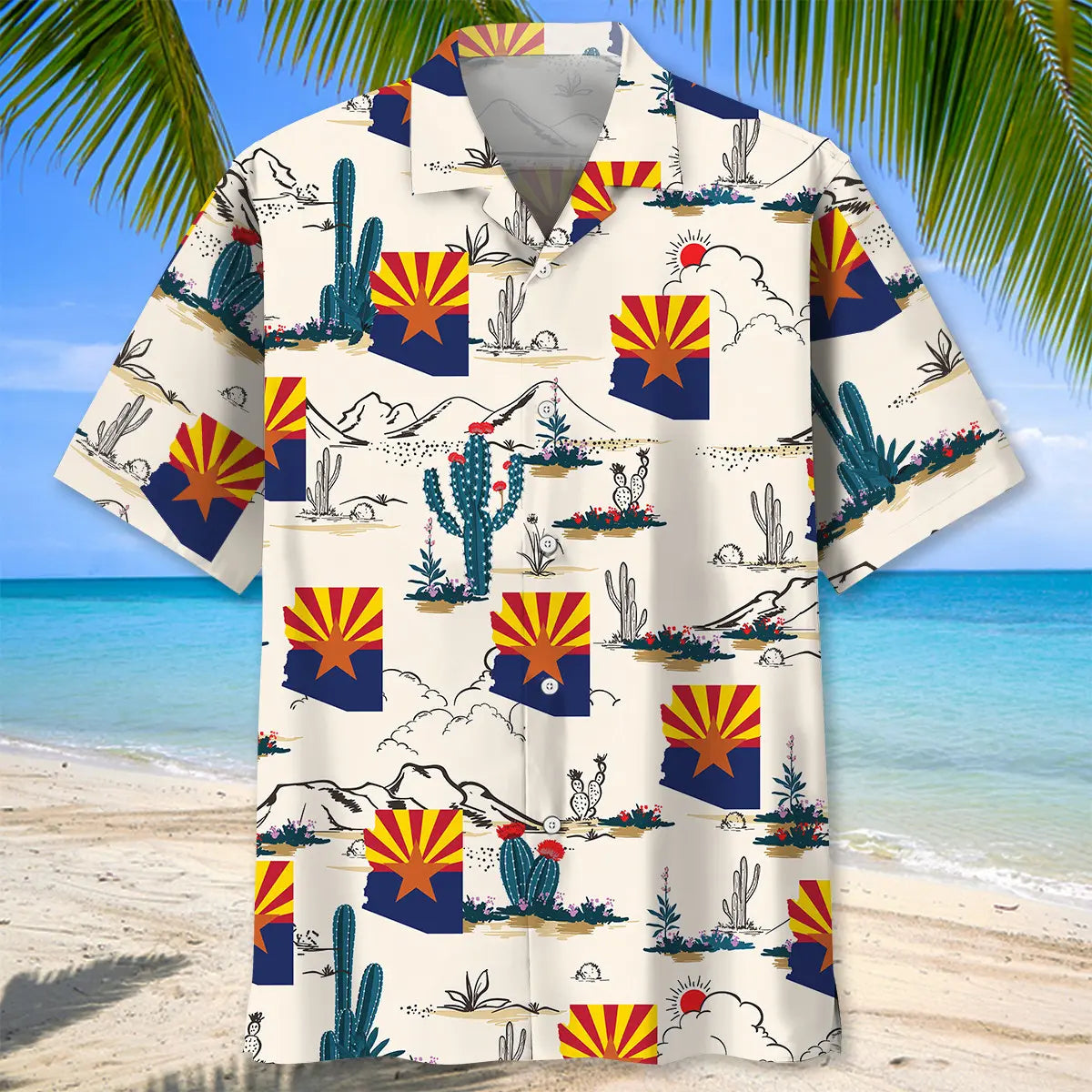 Arizona State Desert Hawaiian Shirt For Summer Road Trip And Comfortable Travel Wear
