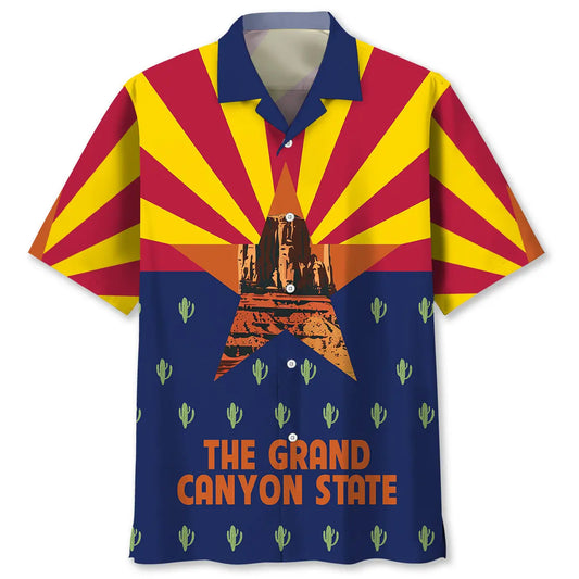Arizona The Canyon State Hawaiian Shirt For Outdoor Event, Poolside Gathering, And Travel Ready Style