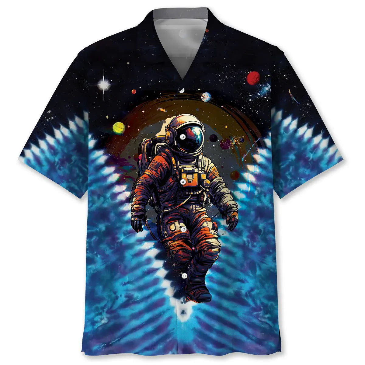 Astronaut Creative Pattern Hawaiian Shirt For Island Vacations, Resort Wear, And Relaxed Seasonal Style