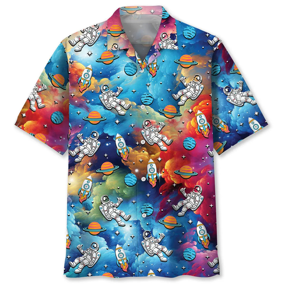 Astronaut Universe Hawaiian Shirt For Resort Trips, Coastal Parties, And Warm Weather Style