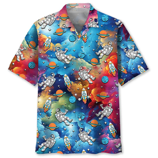 Astronaut Universe Hawaiian Shirt For Resort Trips, Coastal Parties, And Warm Weather Style