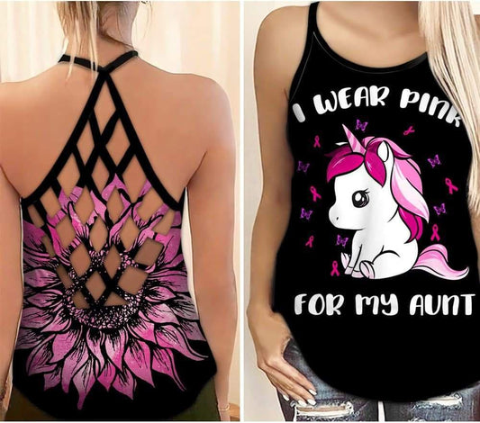 Breast Cancer Awareness My Aunt Hollow Tank Top For Community Events And Positive Support