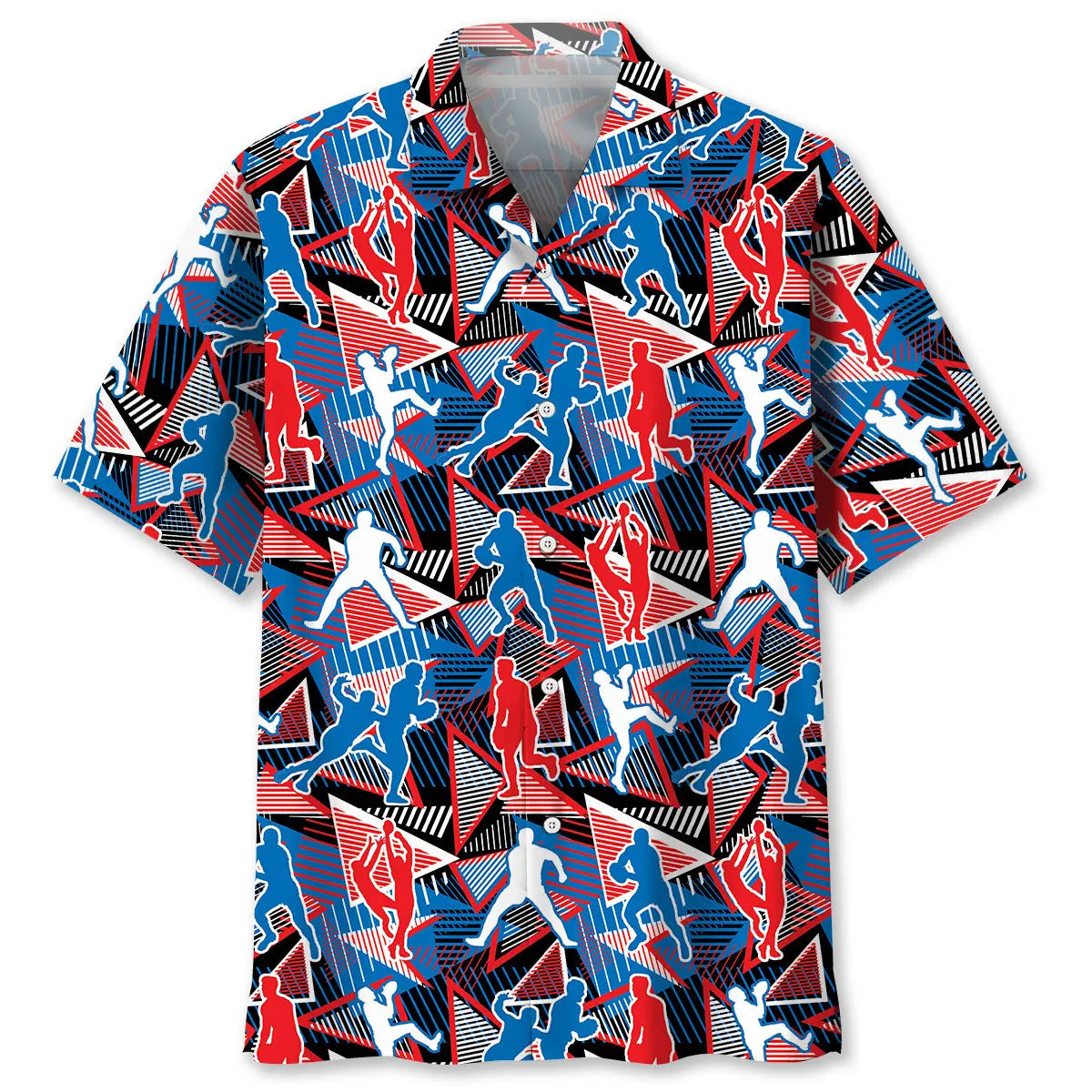 Australian Abstract Football Rules Sporty Pattern Hawaiian Shirt For Summer Vacation, Beach Travel, And Casual Wear