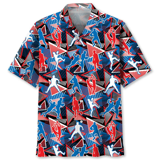 Australian Abstract Football Rules Sporty Pattern Hawaiian Shirt For Summer Vacation, Beach Travel, And Casual Wear