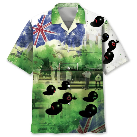 Australian Lawn Bowls Hawaiian Shirt For Tropical Holidays, Outdoor Gatherings, And Everyday Comfort
