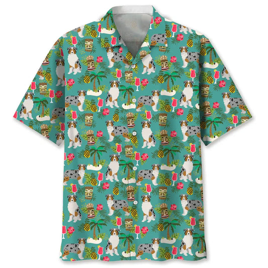 Australian Shepherd Beach Hawaiian Shirt For Beach Days, Coastal Adventures, And Thoughtful Gift Giving