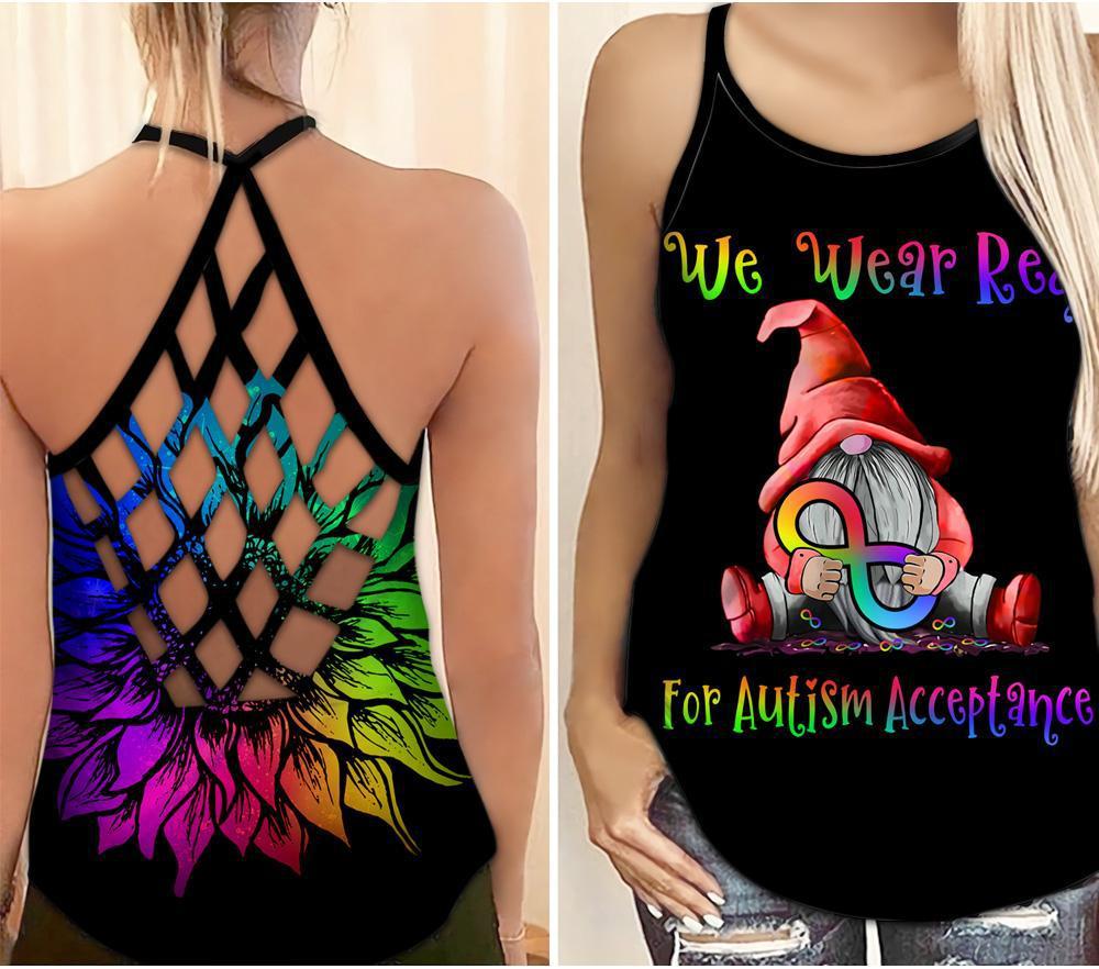 Autism Awareness We Wear Red Hollow Tank Top For Community Events And Positive Support