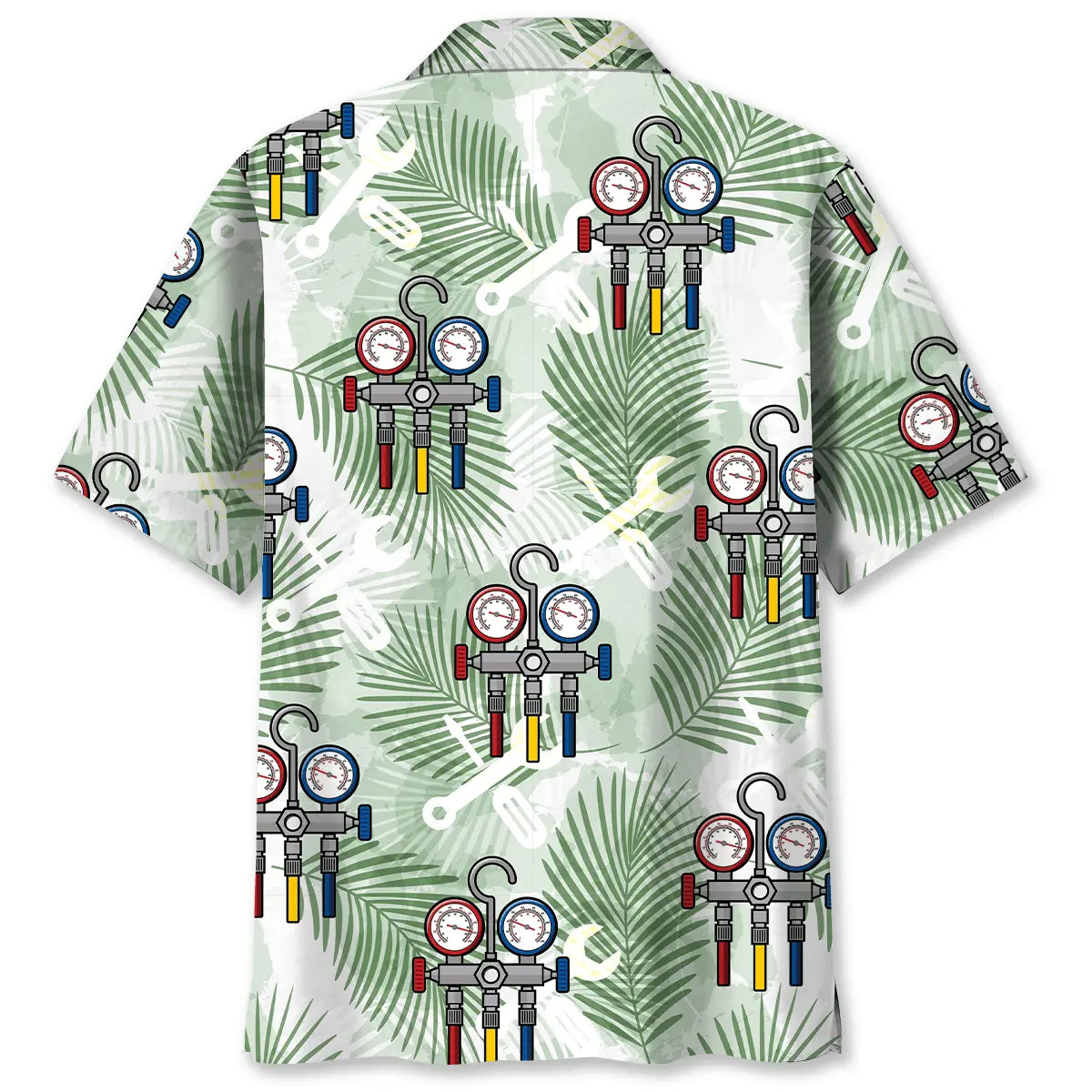 Tropical Bold HVAC Technician Hawaiian Shirt For Summer Vacation, Beach Travel, And Casual Wear