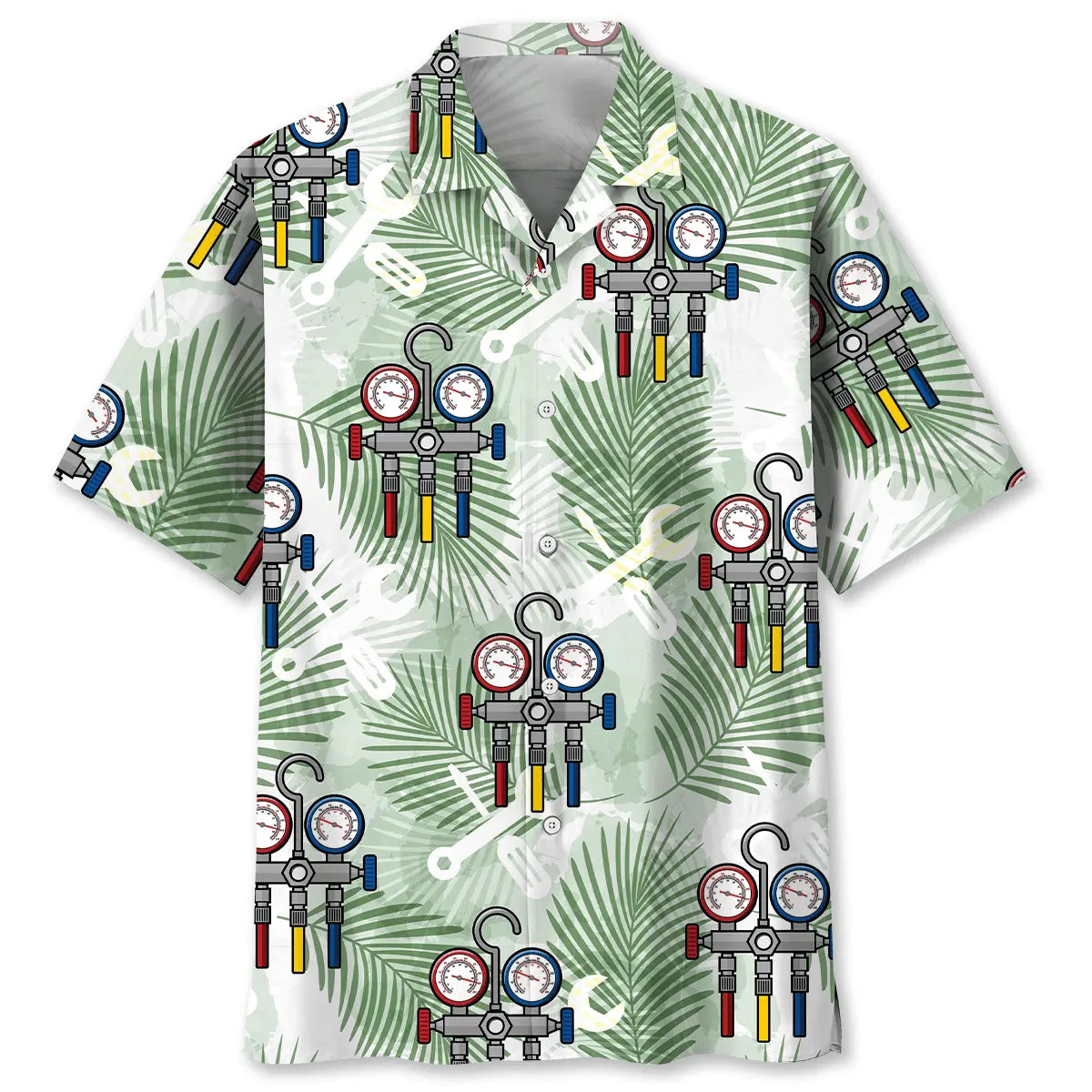 Tropical Bold HVAC Technician Hawaiian Shirt For Summer Vacation, Beach Travel, And Casual Wear