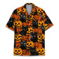 Halloween Island Black Cat Aloha Hawaiian Shirt For Coastal Travel, Casual Events, And Comfortable Summer Wear