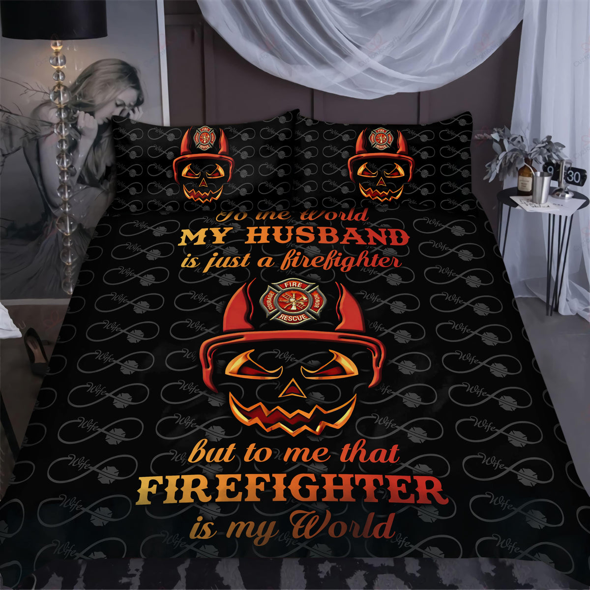 Firefighter Pride Bedding Cover For Firefighter Bedroom Decor
