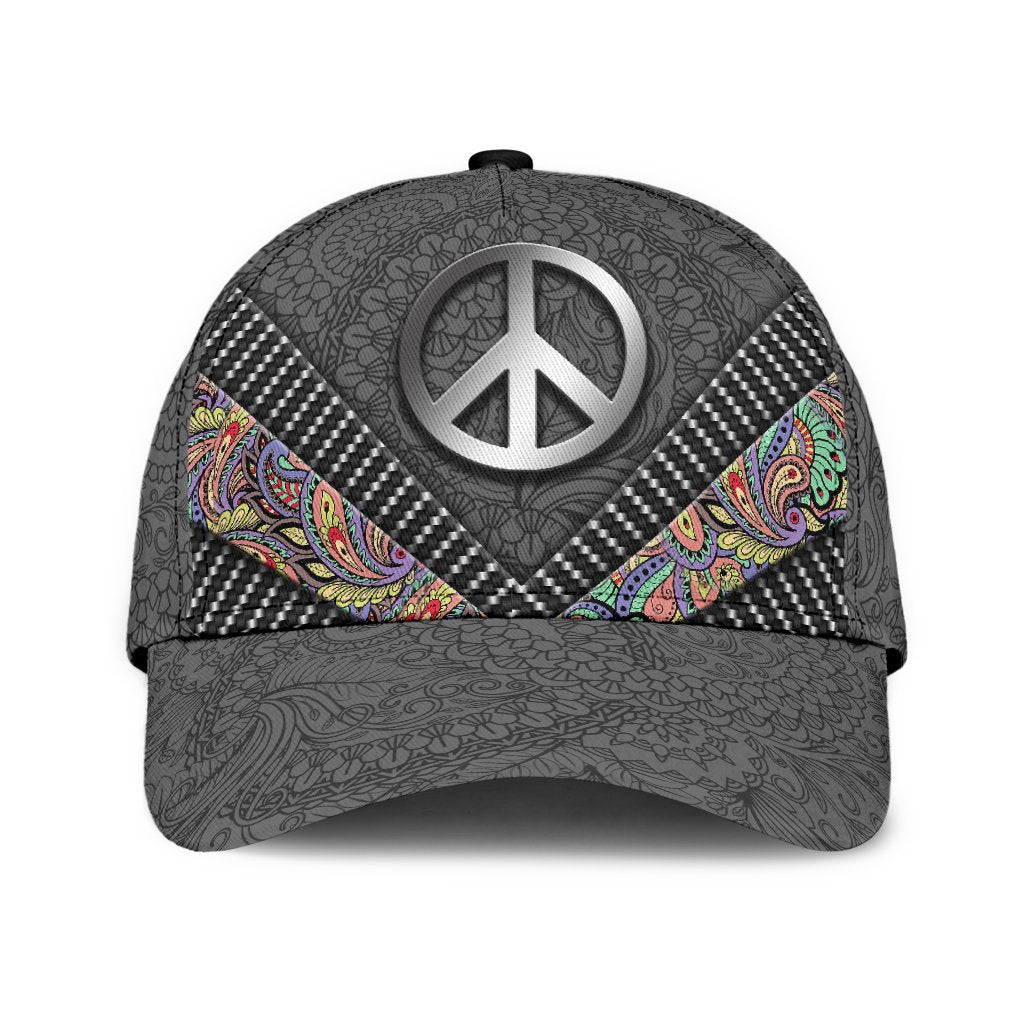 Hippie All Over Print Classic Cap For Beach Outings Holidays And Thoughtful Everyday Style