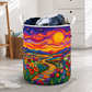 Colorful Sunset Wildflower Landscape Laundry Basket For Laundry Room Bathroom Bedroom Nursery And Everyday Home Organization
