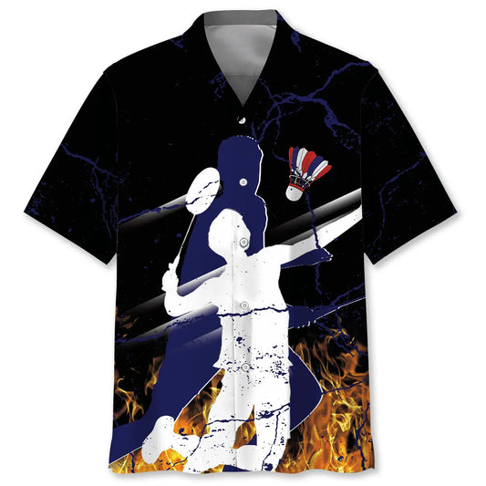 Badminton Fire Hawaiian Shirt For Island Vacations, Resort Wear, And Relaxed Seasonal Style