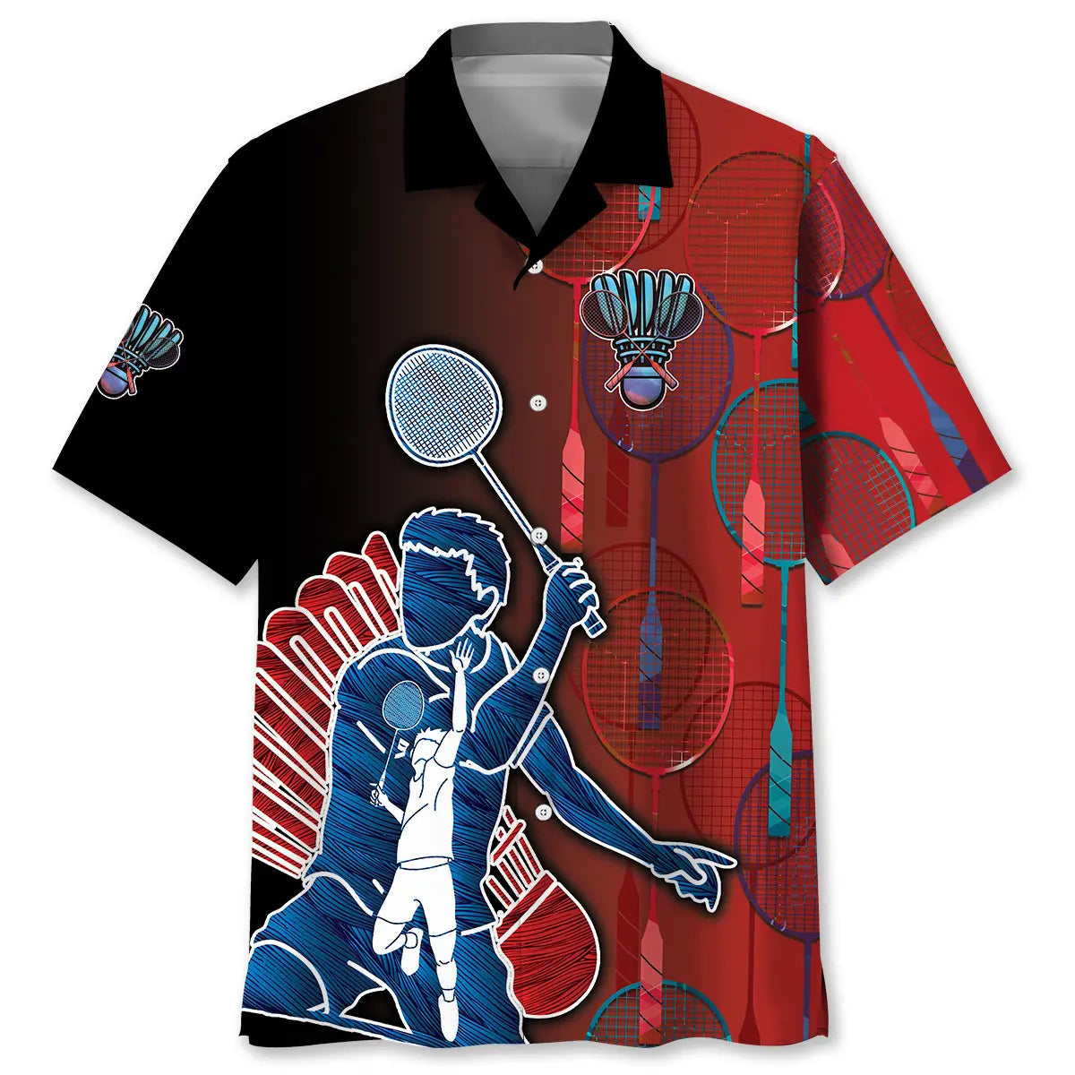 Badminton Creative Pattern Hawaiian Shirt For Resort Trips, Coastal Parties, And Warm Weather Style