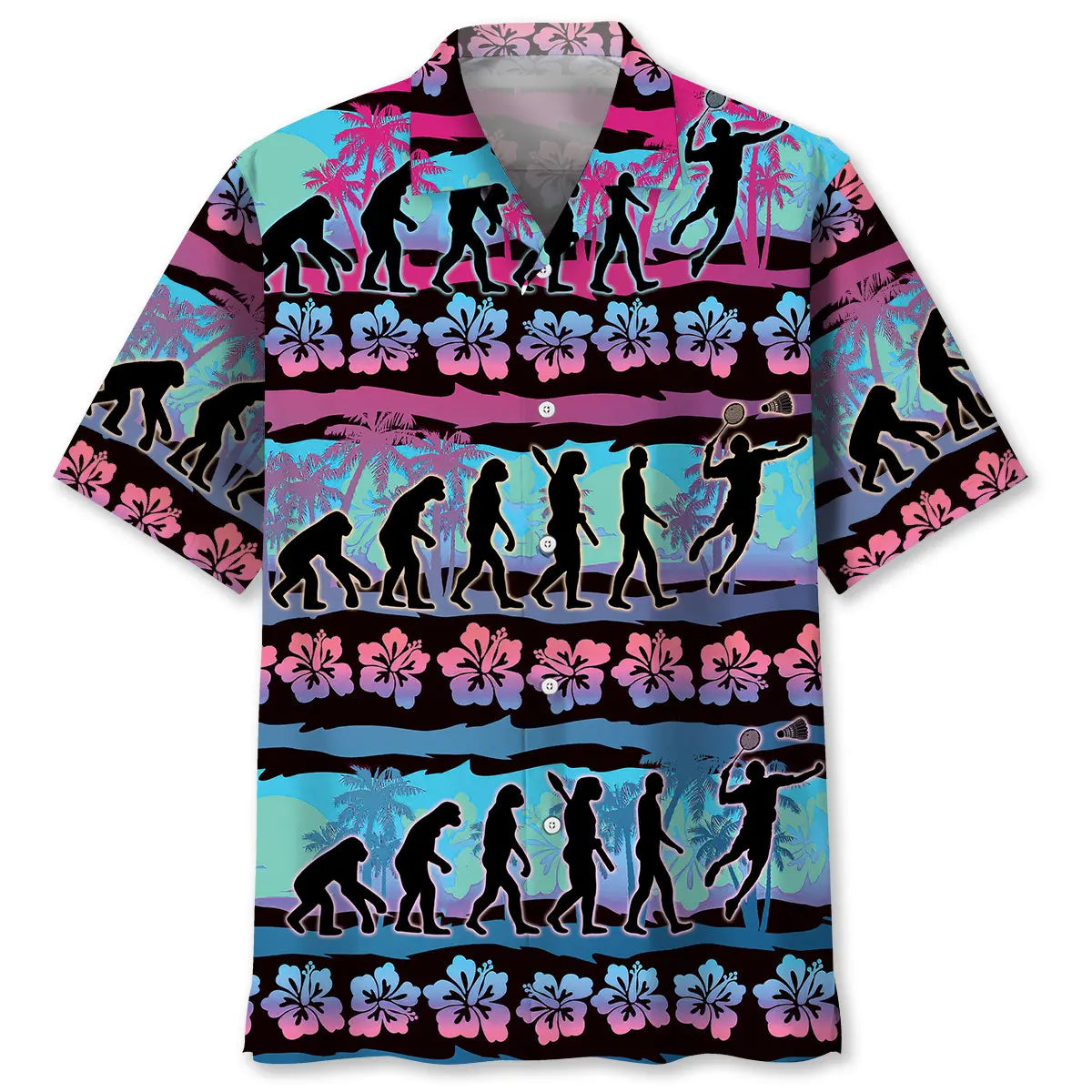 Badminton Revolution Hawaiian Shirt For Summer Vacation, Beach Travel, And Casual Wear
