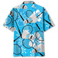 Tropical Badminton Blue Hawaiian Shirt For Tropical Holidays, Resort Trips, And Relaxed Coastal Style
