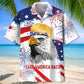 Bald Eagle American Heritage Hawaiian Shirt For Resort Escape, Tropical Holiday, And Everyday Comfort