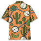 Banjo Cactus Pattern Hawaiian Shirt For Island Vacations, Resort Wear, And Relaxed Seasonal Style