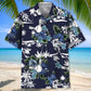Baseball Blue Nature Hawaiian Shirt For Coastal Festival, Family Vacation, And Summer Event Style
