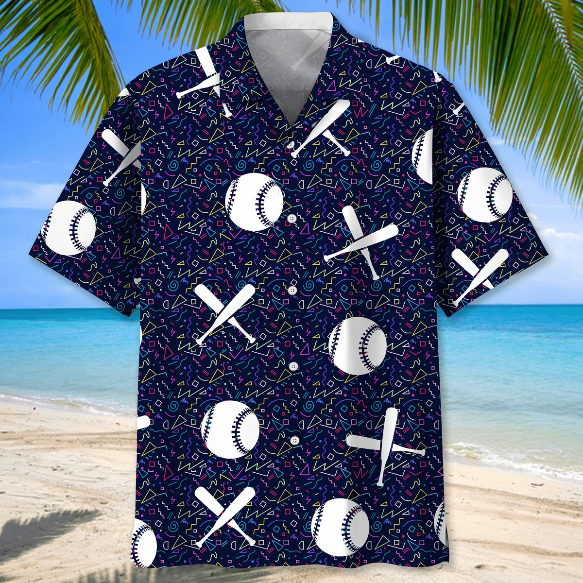 Colorful Baseball Hawaiian Shirt For Beach Days, Summer Outings, And Thoughtful Gift Giving