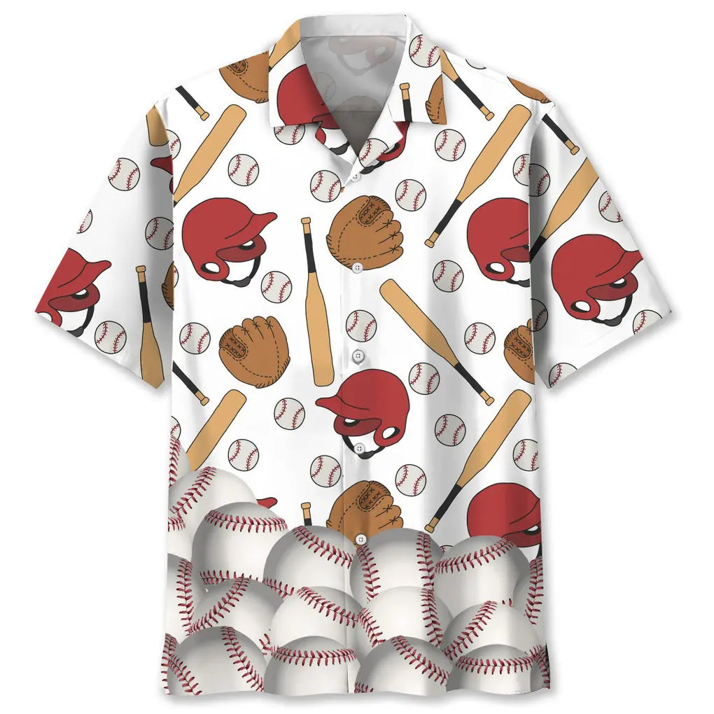 Baseball Game Graphic Hawaiian Shirt For Tropical Holidays, Outdoor Gatherings, And Everyday Comfort