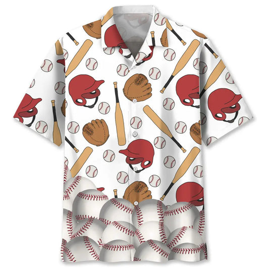 Baseball Game Graphic Hawaiian Shirt For Tropical Holidays, Outdoor Gatherings, And Everyday Comfort