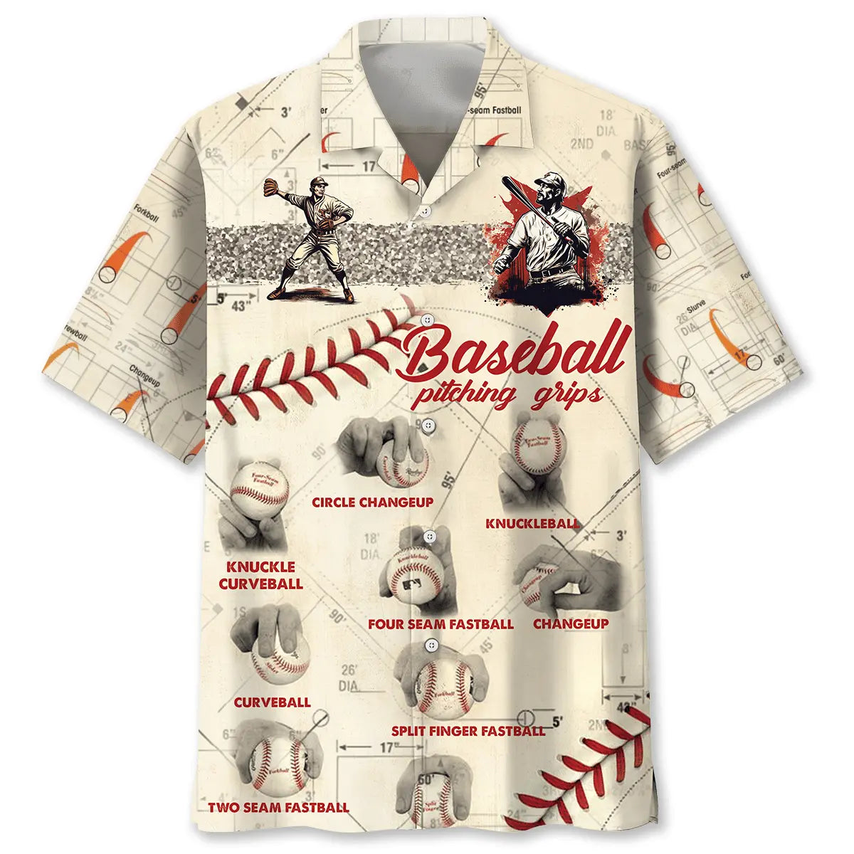 Baseball Pitching Grips Hawaiian Shirt For Resort Trips, Coastal Parties, And Warm Weather Style