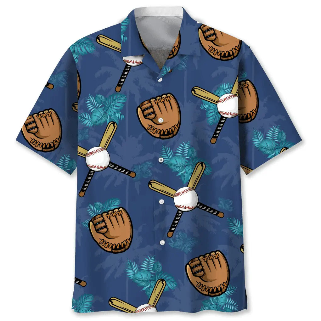 Tropical Baseball Hawaiian Shirt For Tropical Holidays, Resort Trips, And Relaxed Coastal Style