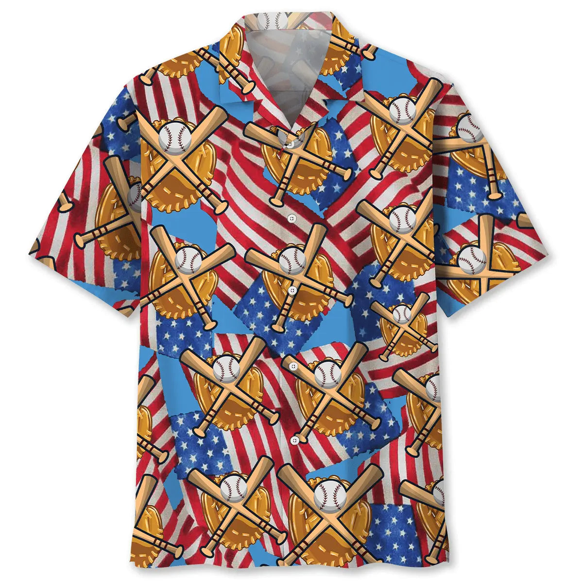 American Baseball Hawaiian Shirt For Tropical Holidays, Outdoor Gatherings, And Everyday Comfort
