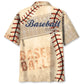 Vintage Baseball Hawaiian Shirt For Summer Vacation, Beach Travel, And Casual Wear