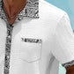 Ethnic Pattern Patchwork Seersucker Hawaiian Shirt For Tropical Holidays, Outdoor Gatherings, And Everyday Comfort