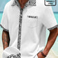 Ethnic Pattern Patchwork Seersucker Hawaiian Shirt For Tropical Holidays, Outdoor Gatherings, And Everyday Comfort