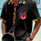 Hawaiian Shirt / Adults / S Basic Floral Patchwork Printed Men's Seersucker Stretch Hawaiian Shirt