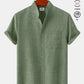 Colorful Solid Stand Collar Hawaiian Shirt For Island Vacations, Resort Wear, And Relaxed Seasonal Style