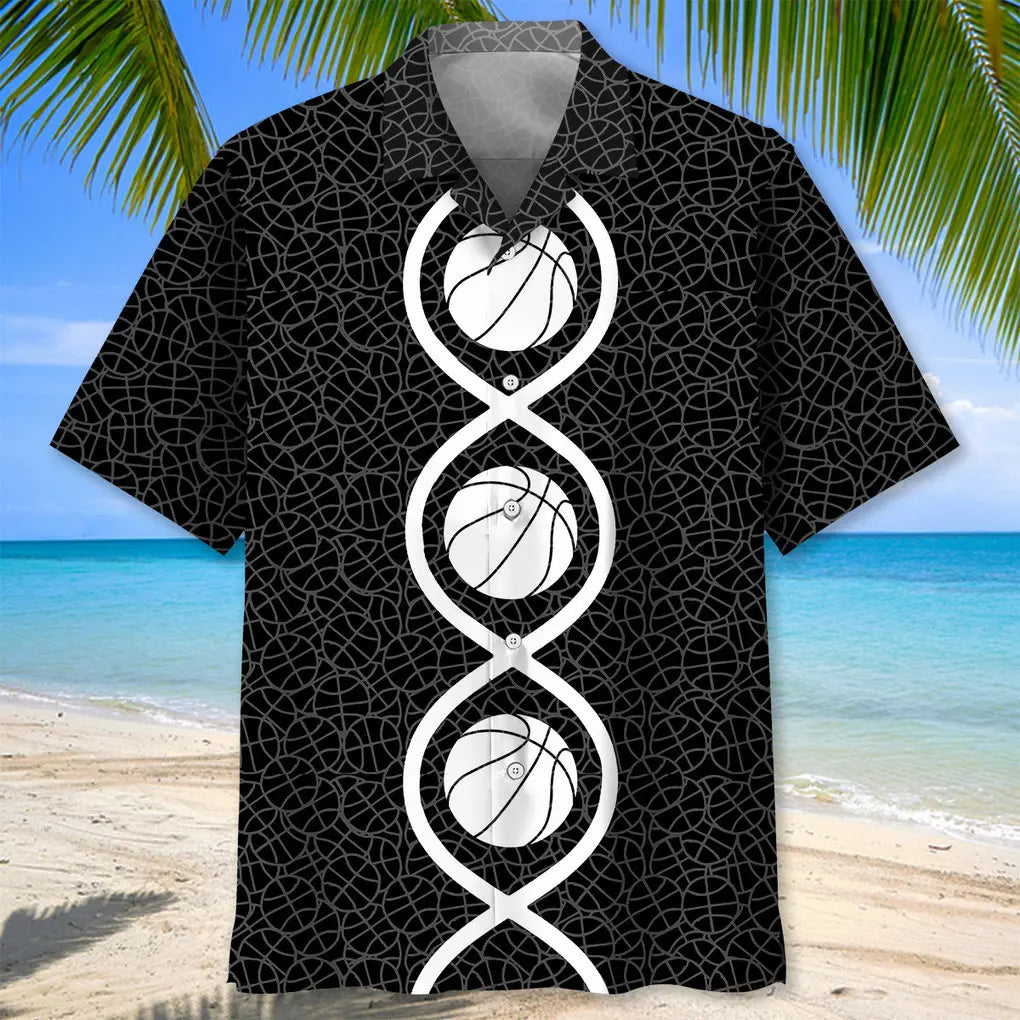 Basketball DNA Hawaiian Shirt For Resort Trips, Coastal Parties, And Warm Weather Style