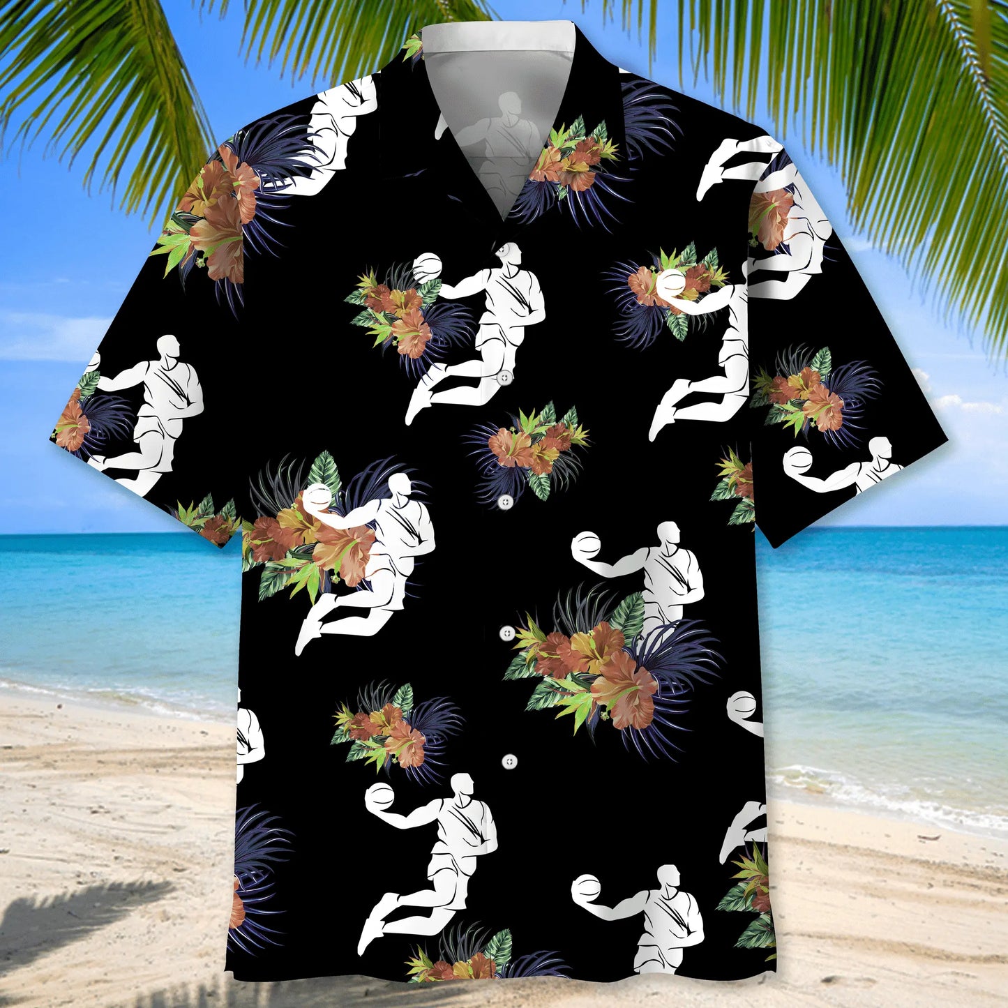 Basketball Nature Hawaiian Shirt For Summer Vacation, Beach Travel, And Casual Wear
