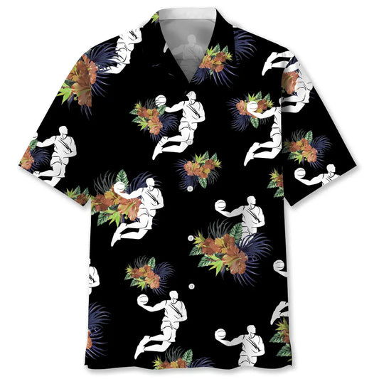 Basketball Nature Hawaiian Shirt For Summer Vacation, Beach Travel, And Casual Wear