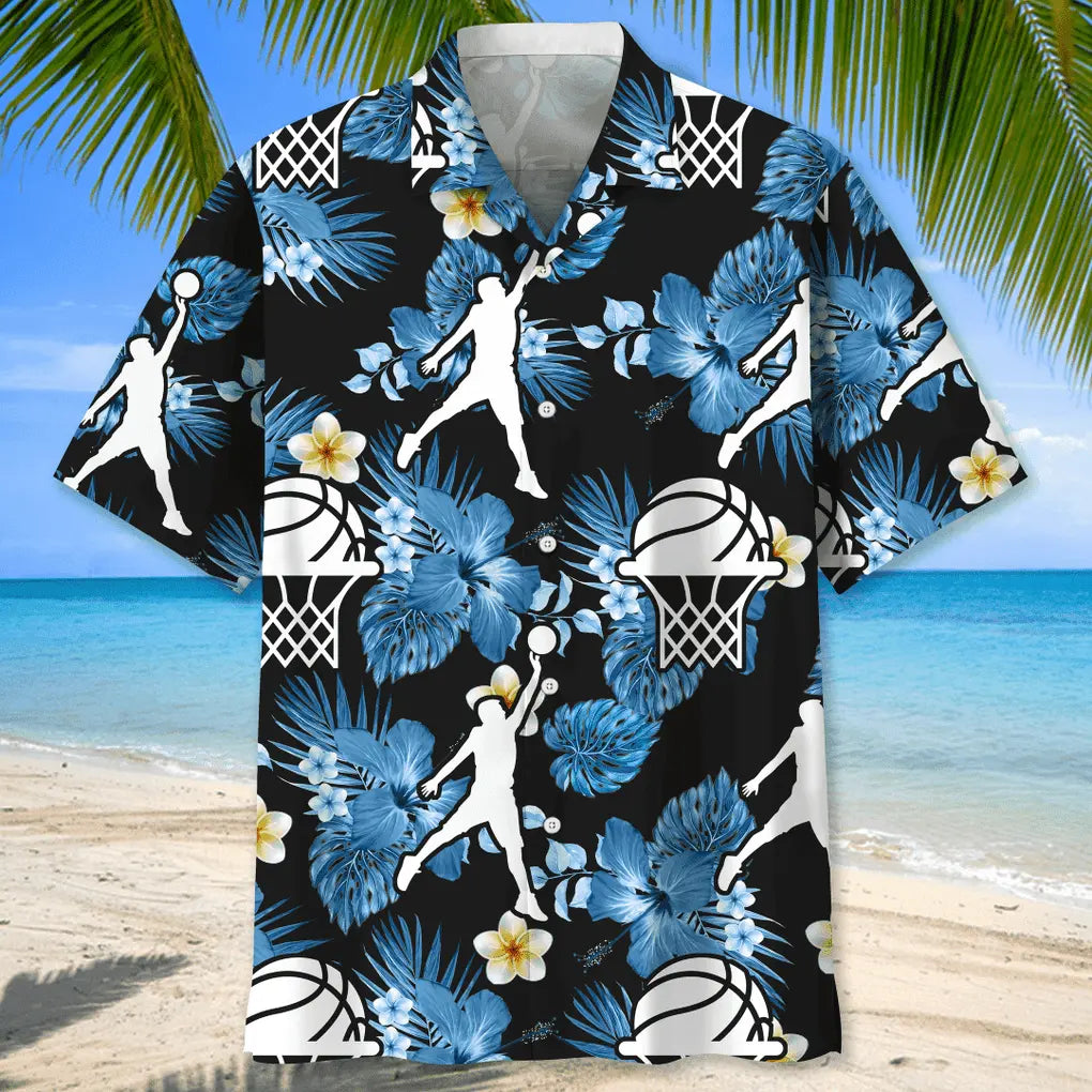Basketball Nature Hawaiian Shirt For Tropical Holidays, Outdoor Gatherings, And Everyday Comfort