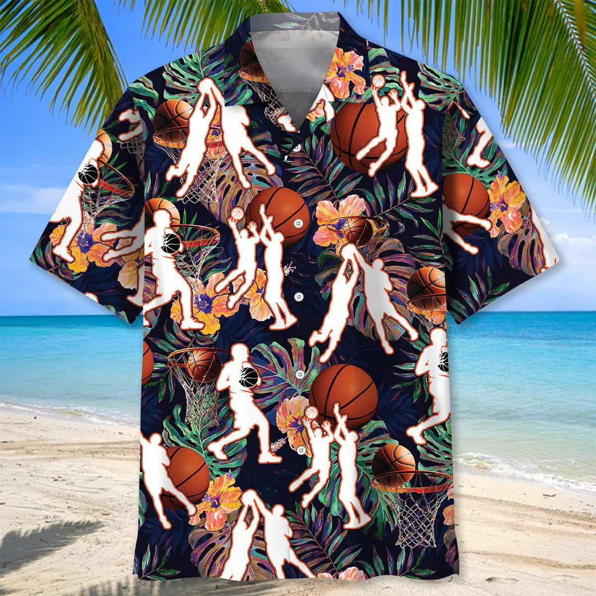 Tropical Basketball Team Hawaiian Shirt For Tropical Holidays, Outdoor Gatherings, And Everyday Comfort