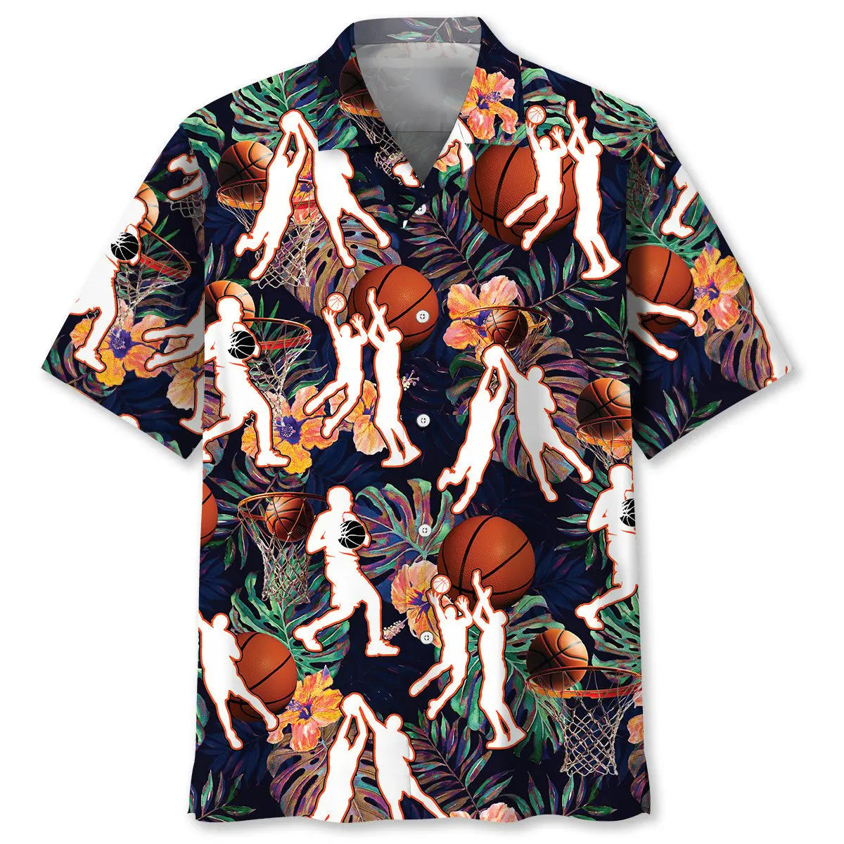 Tropical Basketball Team Hawaiian Shirt For Tropical Holidays, Outdoor Gatherings, And Everyday Comfort