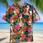 Floral Basset Hound Hawaiian Shirt For Nature Fans, Resort Trips, And Comfortable Warm Weather Wear