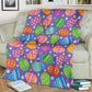 Colorful Easter Egg Pattern Flannel Blanket For Cozy Bedroom Sofa Decor